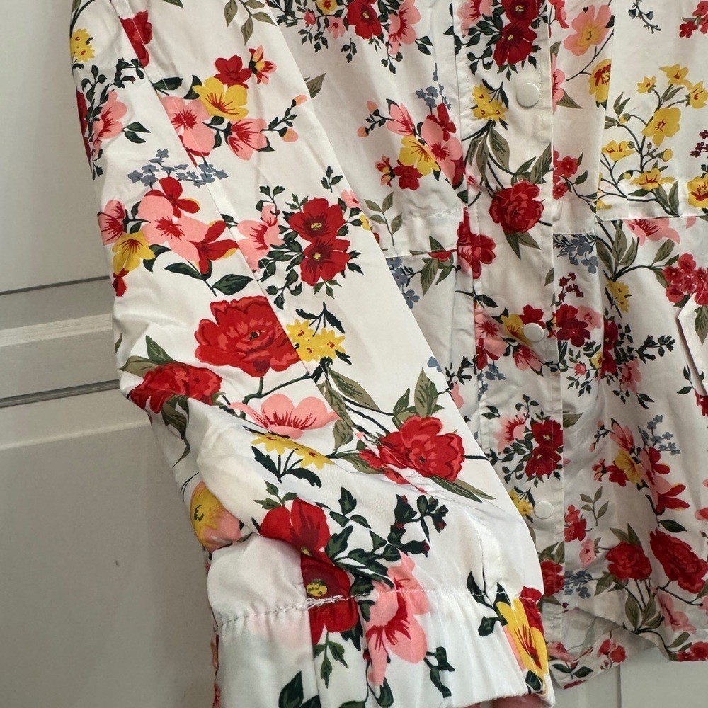 Floral Zippered Women's Spring Jacket. Cottagecore floral girly spring Size L - Picture 6 of 9